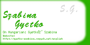 szabina gyetko business card